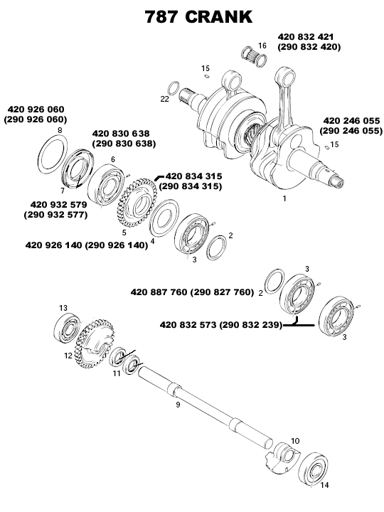 WSM Crankshaft Bearing For Sea Doo 717 720 787 800 – Pinned 6207, 420832573